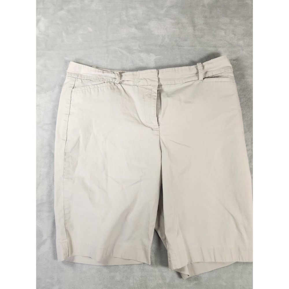 Talbots‎ Bermuda Shorts Size 8 Beige Womens Cotton Stretch 10" Inseam Womens